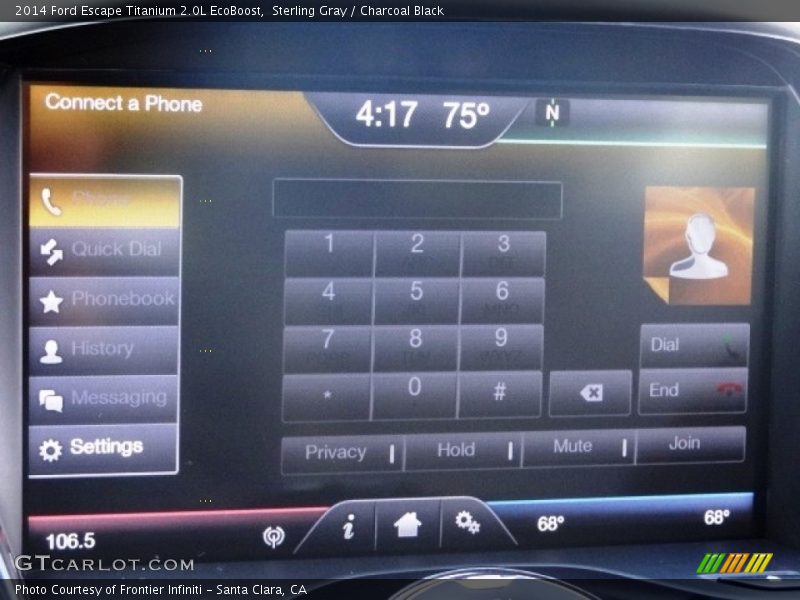 Sterling Gray / Charcoal Black 2014 Ford Escape Titanium 2.0L EcoBoost