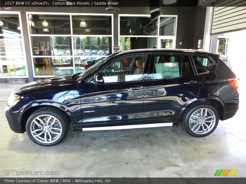 Carbon Black Metallic / Saddle Brown 2017 BMW X3 xDrive35i