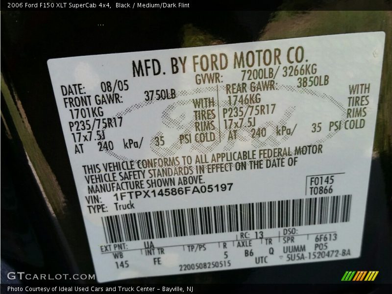 Black / Medium/Dark Flint 2006 Ford F150 XLT SuperCab 4x4