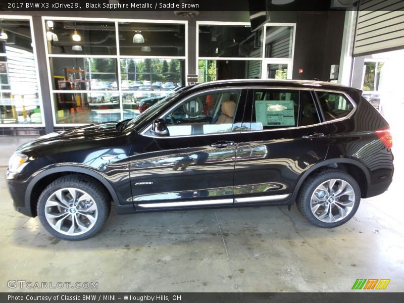 Black Sapphire Metallic / Saddle Brown 2017 BMW X3 xDrive28i