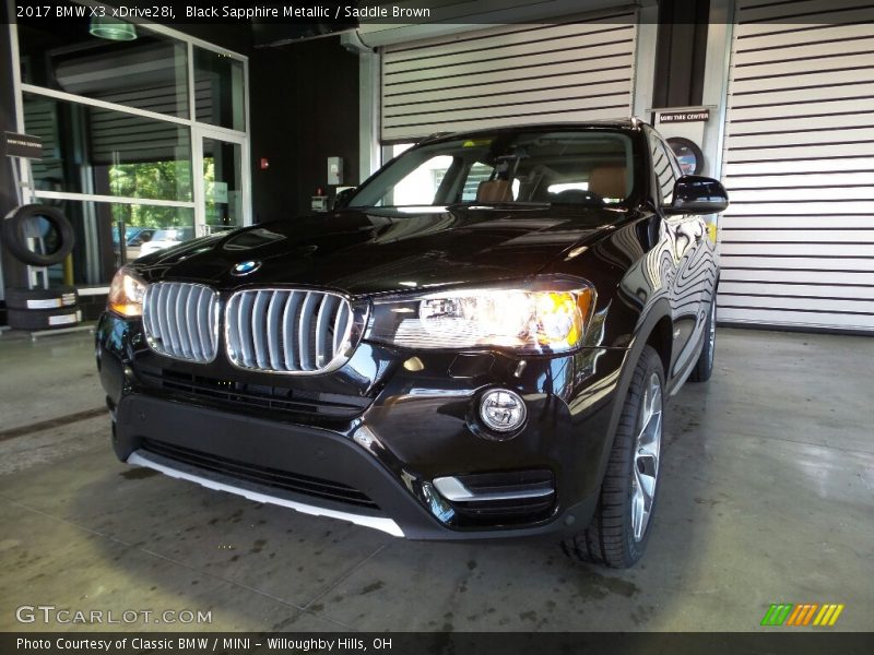 Black Sapphire Metallic / Saddle Brown 2017 BMW X3 xDrive28i