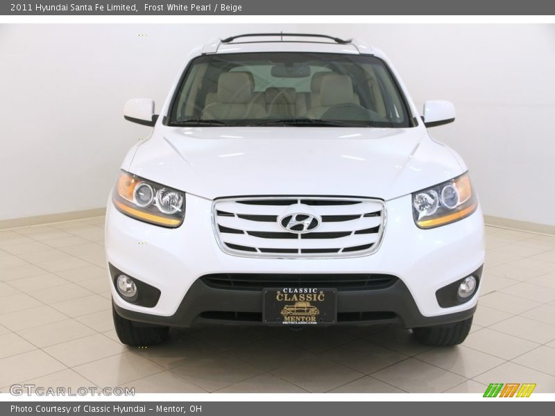 Frost White Pearl / Beige 2011 Hyundai Santa Fe Limited