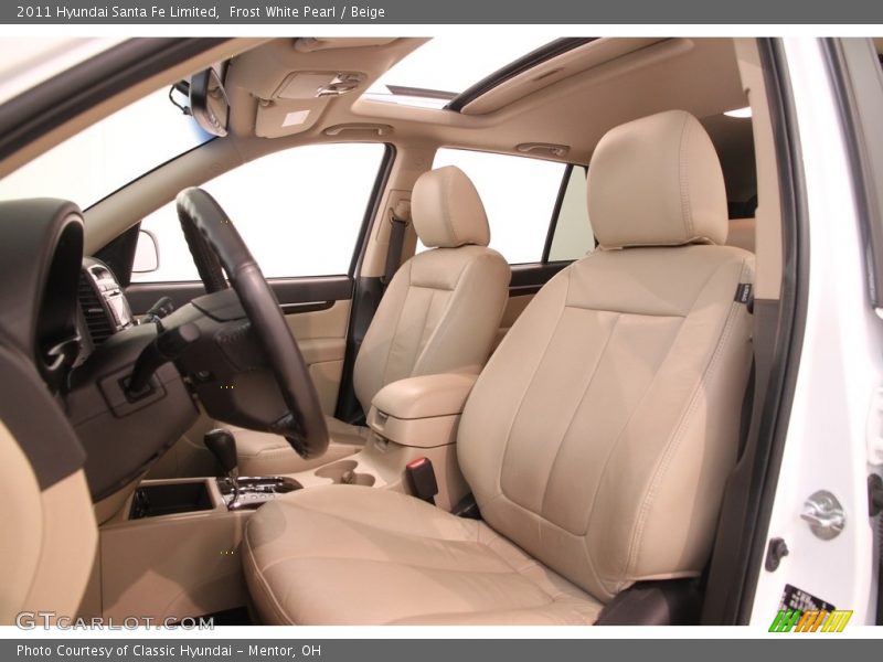 Frost White Pearl / Beige 2011 Hyundai Santa Fe Limited