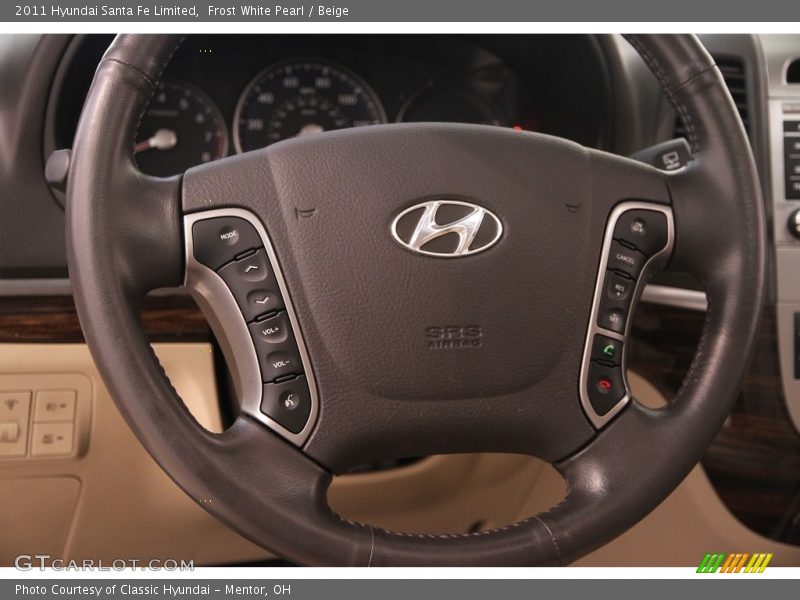 Frost White Pearl / Beige 2011 Hyundai Santa Fe Limited