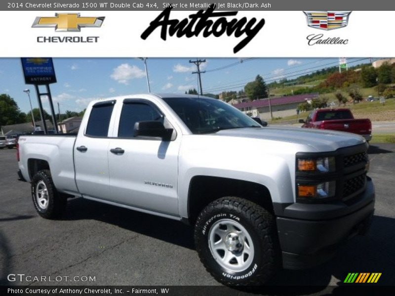 Silver Ice Metallic / Jet Black/Dark Ash 2014 Chevrolet Silverado 1500 WT Double Cab 4x4