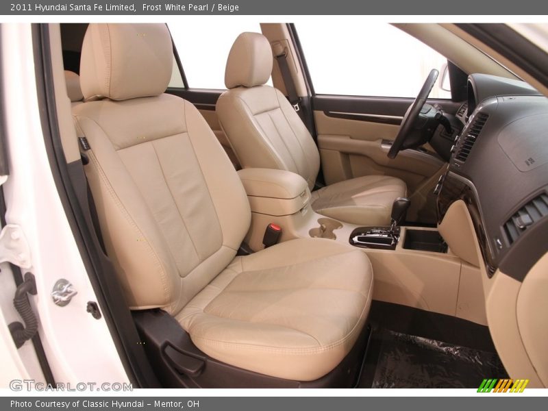 Frost White Pearl / Beige 2011 Hyundai Santa Fe Limited
