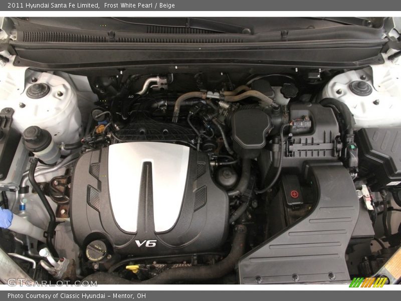 Frost White Pearl / Beige 2011 Hyundai Santa Fe Limited