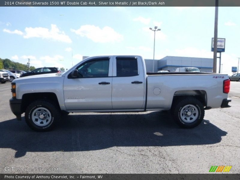 Silver Ice Metallic / Jet Black/Dark Ash 2014 Chevrolet Silverado 1500 WT Double Cab 4x4