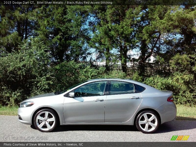 Billet Silver Metallic / Black/Ruby Red Accent Stitching 2015 Dodge Dart GT
