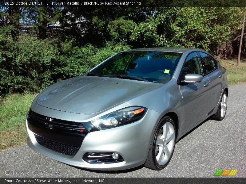 Billet Silver Metallic / Black/Ruby Red Accent Stitching 2015 Dodge Dart GT