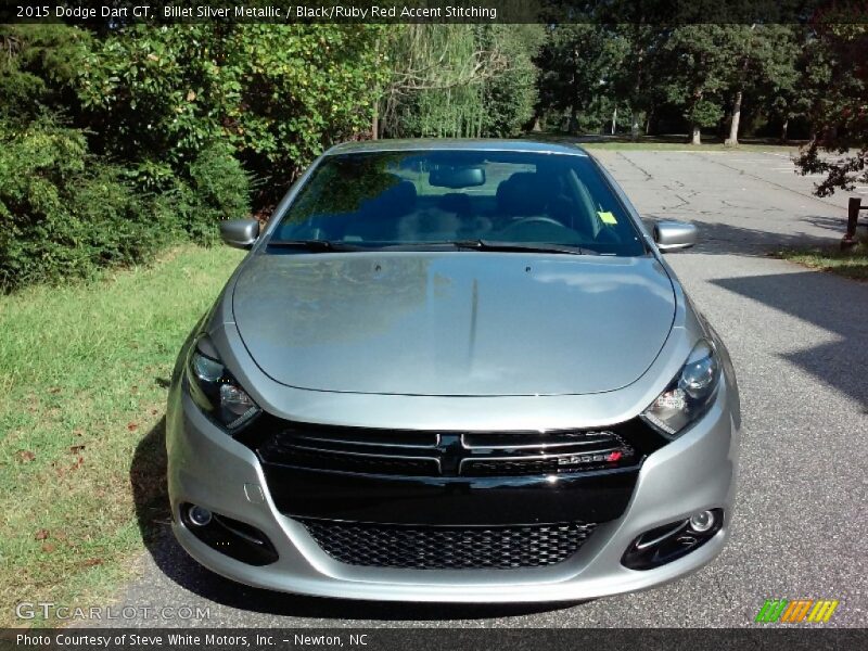 Billet Silver Metallic / Black/Ruby Red Accent Stitching 2015 Dodge Dart GT