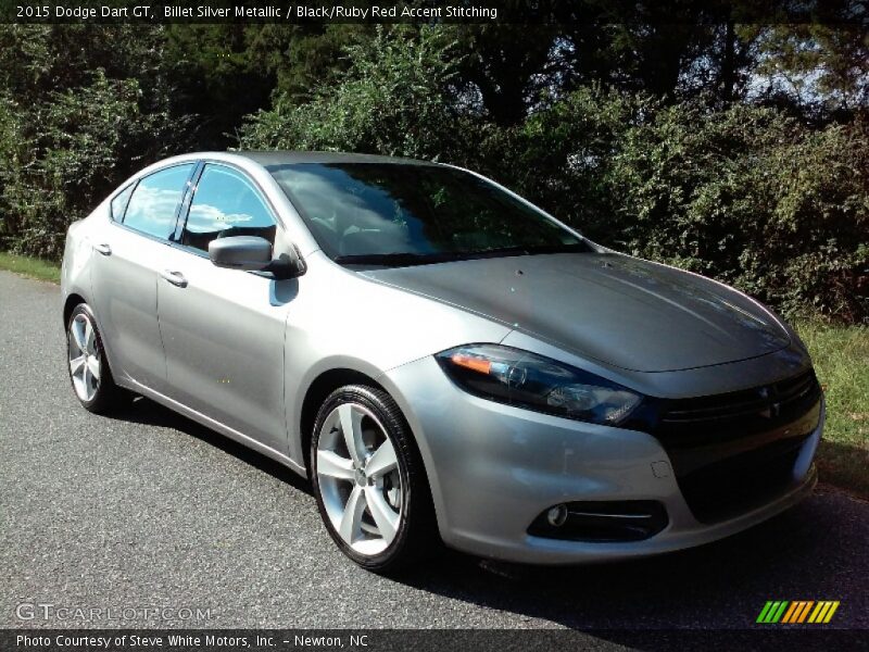 Billet Silver Metallic / Black/Ruby Red Accent Stitching 2015 Dodge Dart GT