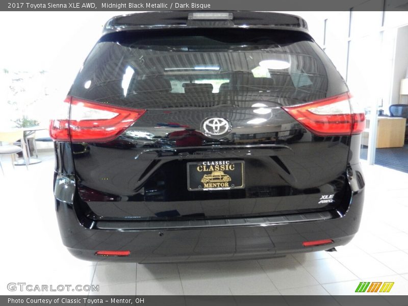 Midnight Black Metallic / Dark Bisque 2017 Toyota Sienna XLE AWD