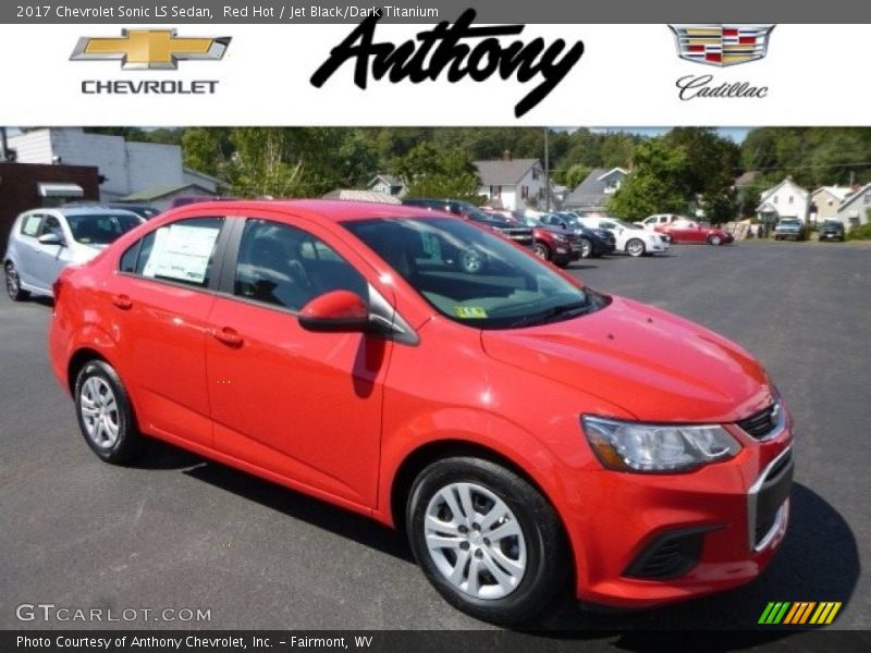 Red Hot / Jet Black/Dark Titanium 2017 Chevrolet Sonic LS Sedan