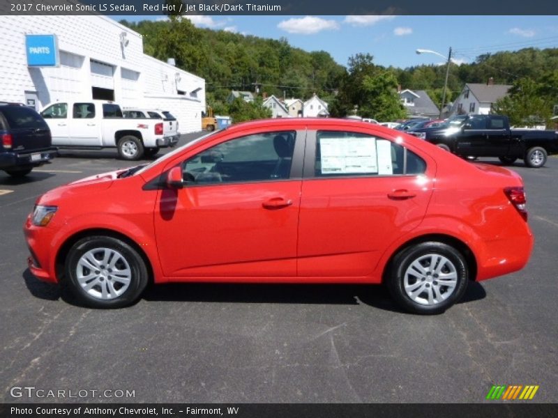 Red Hot / Jet Black/Dark Titanium 2017 Chevrolet Sonic LS Sedan
