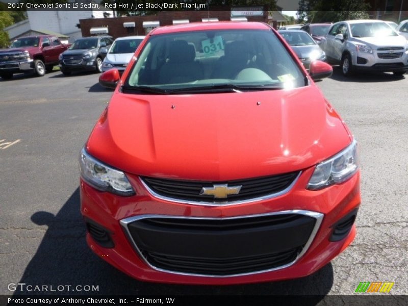 Red Hot / Jet Black/Dark Titanium 2017 Chevrolet Sonic LS Sedan