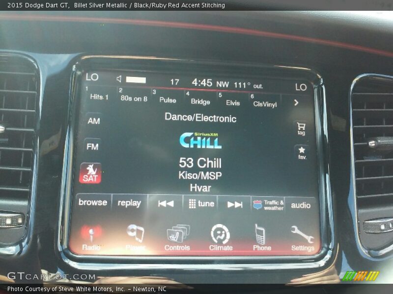 Billet Silver Metallic / Black/Ruby Red Accent Stitching 2015 Dodge Dart GT