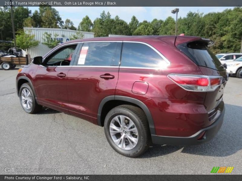 Ooh La La Rouge Mica / Black 2016 Toyota Highlander LE Plus