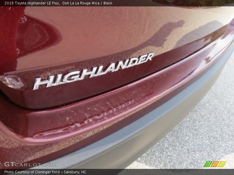 Ooh La La Rouge Mica / Black 2016 Toyota Highlander LE Plus