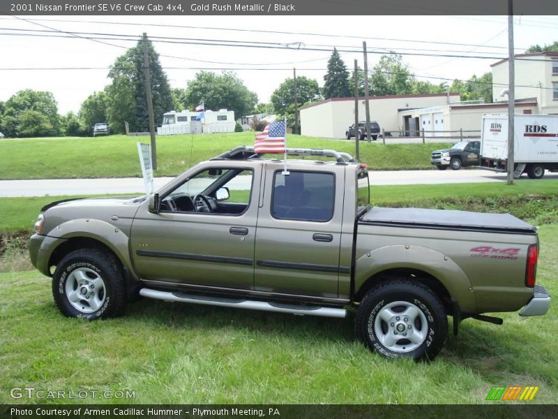 Gold Rush Metallic / Black 2001 Nissan Frontier SE V6 Crew Cab 4x4