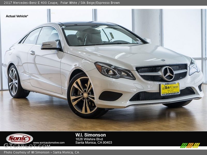 Polar White / Silk Beige/Espresso Brown 2017 Mercedes-Benz E 400 Coupe