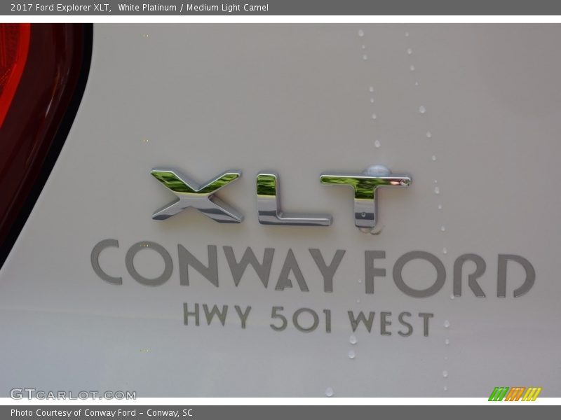 White Platinum / Medium Light Camel 2017 Ford Explorer XLT