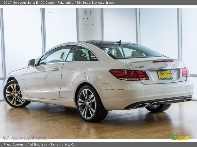 Polar White / Silk Beige/Espresso Brown 2017 Mercedes-Benz E 400 Coupe