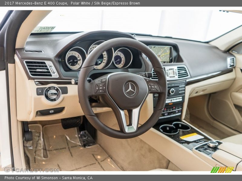 Polar White / Silk Beige/Espresso Brown 2017 Mercedes-Benz E 400 Coupe