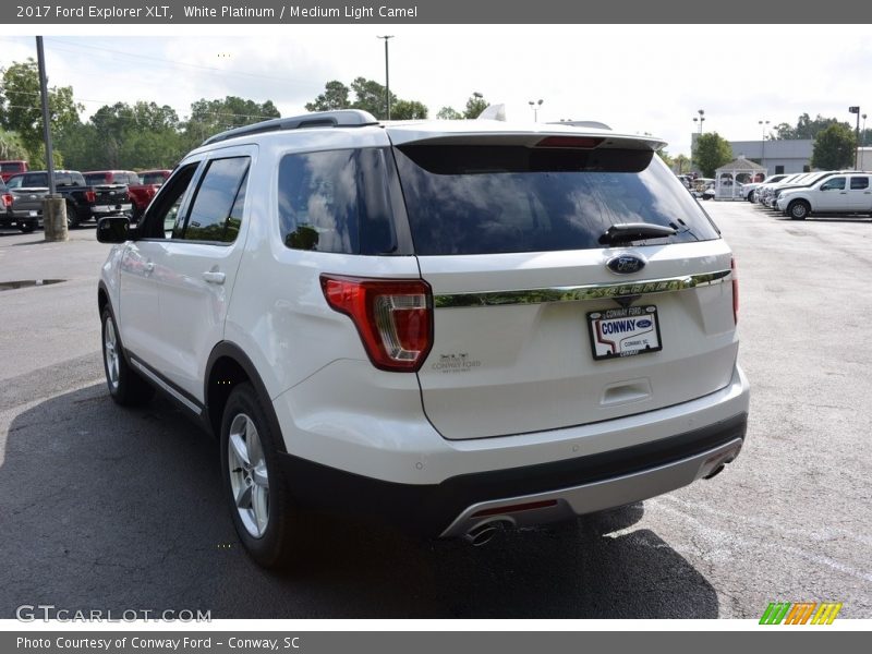 White Platinum / Medium Light Camel 2017 Ford Explorer XLT