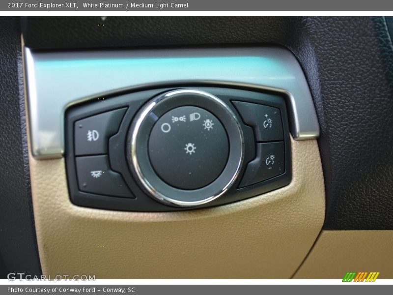 White Platinum / Medium Light Camel 2017 Ford Explorer XLT