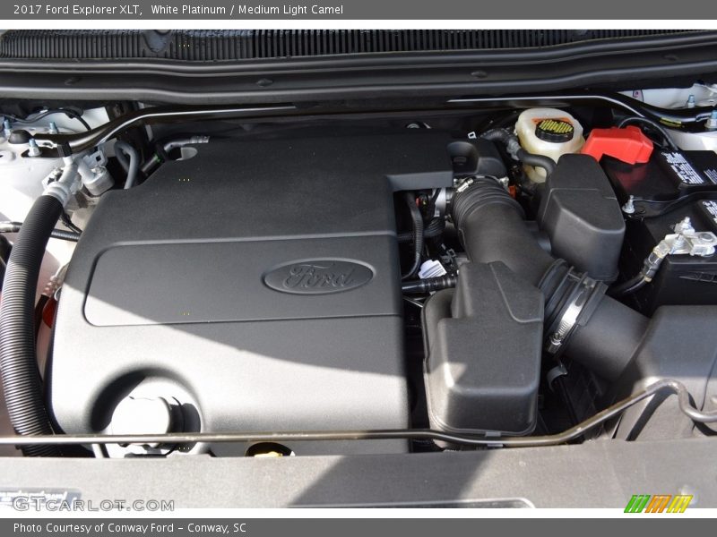 White Platinum / Medium Light Camel 2017 Ford Explorer XLT