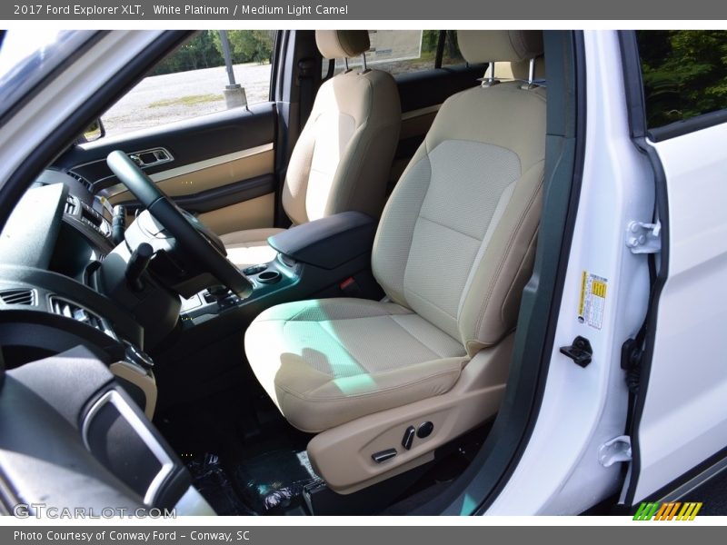 White Platinum / Medium Light Camel 2017 Ford Explorer XLT