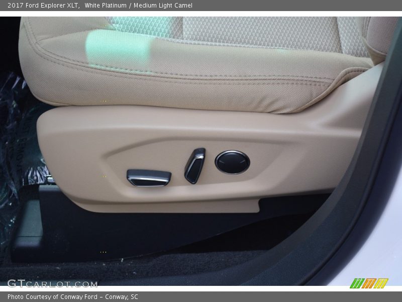White Platinum / Medium Light Camel 2017 Ford Explorer XLT