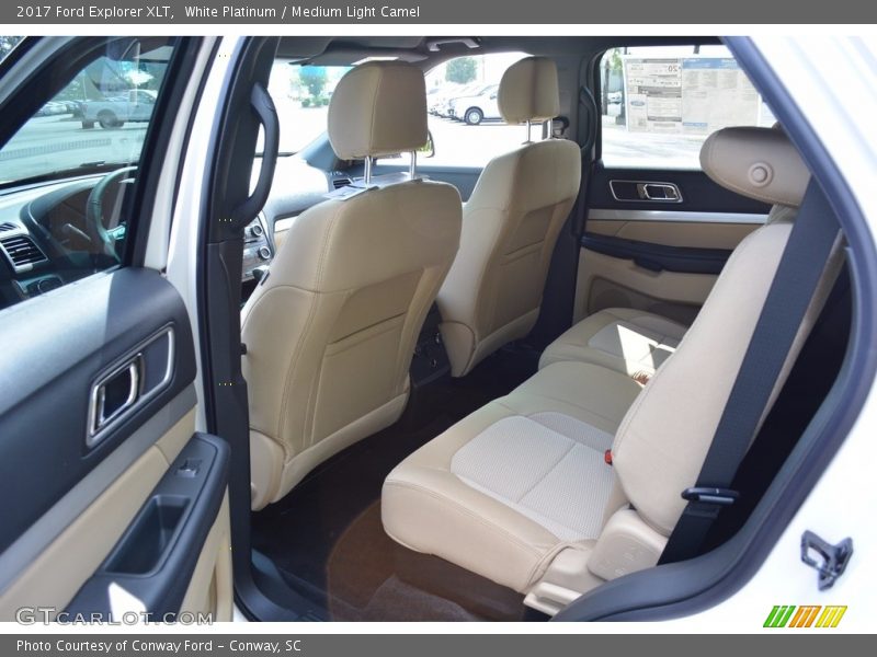 White Platinum / Medium Light Camel 2017 Ford Explorer XLT
