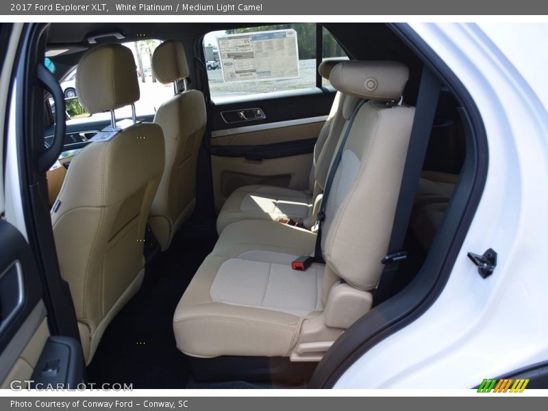 White Platinum / Medium Light Camel 2017 Ford Explorer XLT