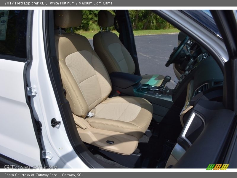 White Platinum / Medium Light Camel 2017 Ford Explorer XLT