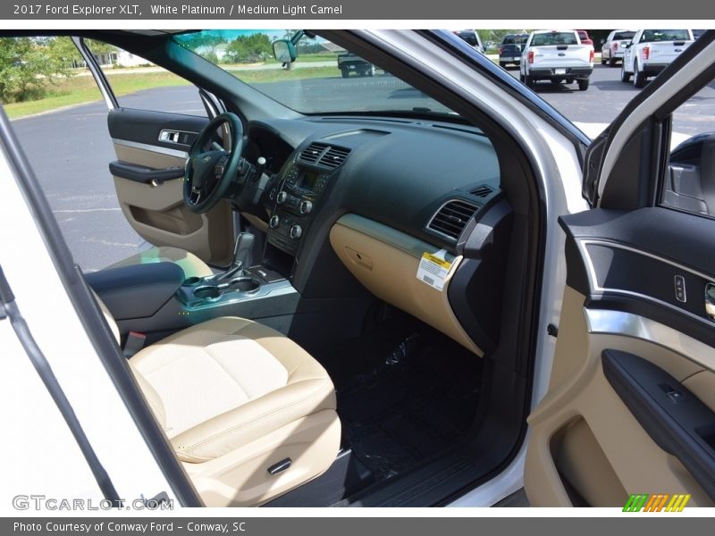 White Platinum / Medium Light Camel 2017 Ford Explorer XLT
