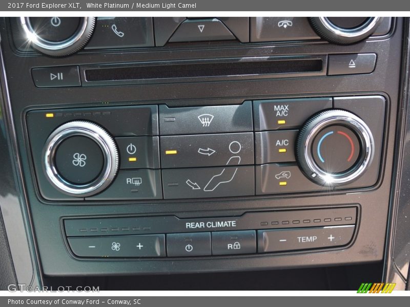 White Platinum / Medium Light Camel 2017 Ford Explorer XLT