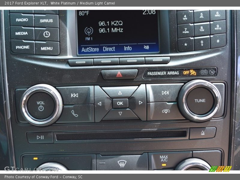 White Platinum / Medium Light Camel 2017 Ford Explorer XLT