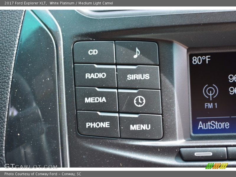 White Platinum / Medium Light Camel 2017 Ford Explorer XLT