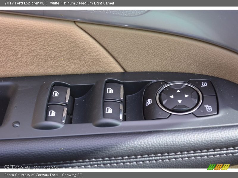 White Platinum / Medium Light Camel 2017 Ford Explorer XLT