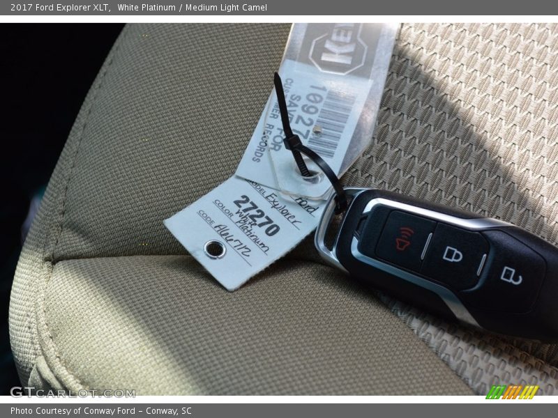 White Platinum / Medium Light Camel 2017 Ford Explorer XLT