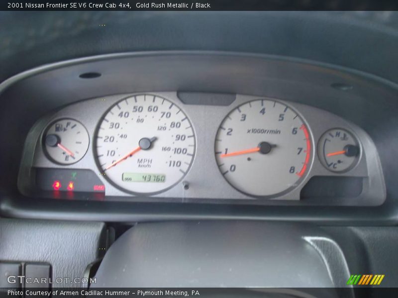 Gold Rush Metallic / Black 2001 Nissan Frontier SE V6 Crew Cab 4x4