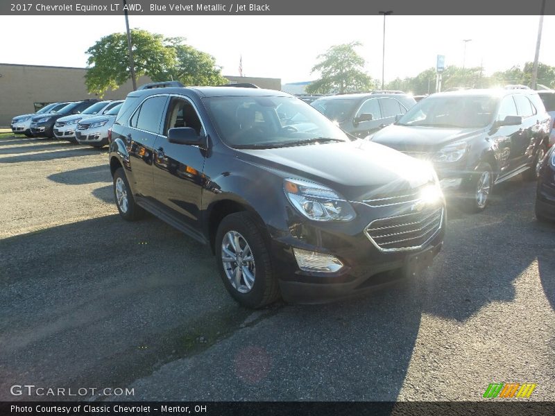 Blue Velvet Metallic / Jet Black 2017 Chevrolet Equinox LT AWD