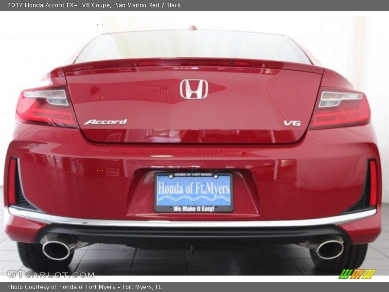 San Marino Red / Black 2017 Honda Accord EX-L V6 Coupe