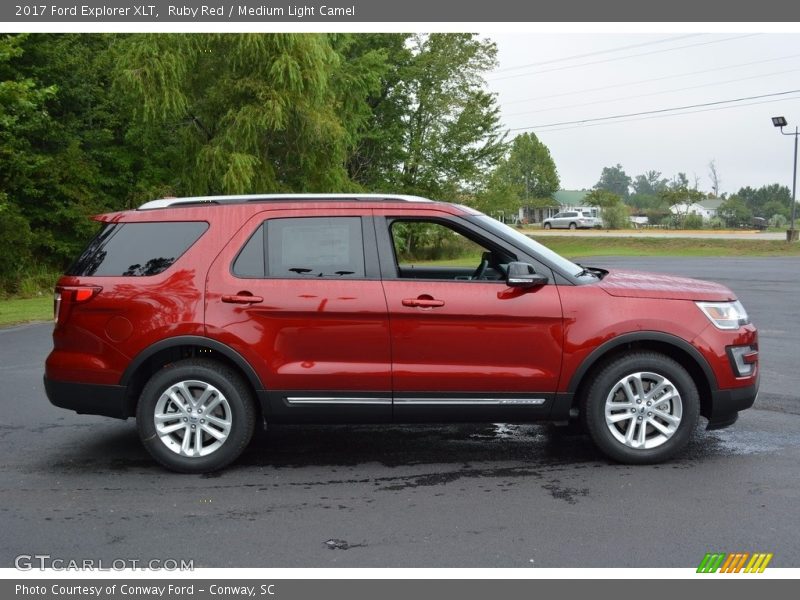 Ruby Red / Medium Light Camel 2017 Ford Explorer XLT