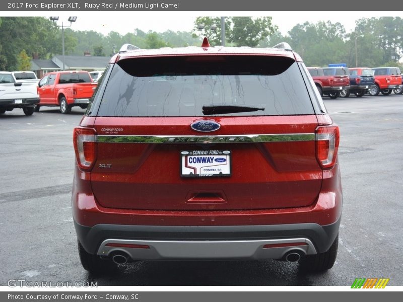 Ruby Red / Medium Light Camel 2017 Ford Explorer XLT