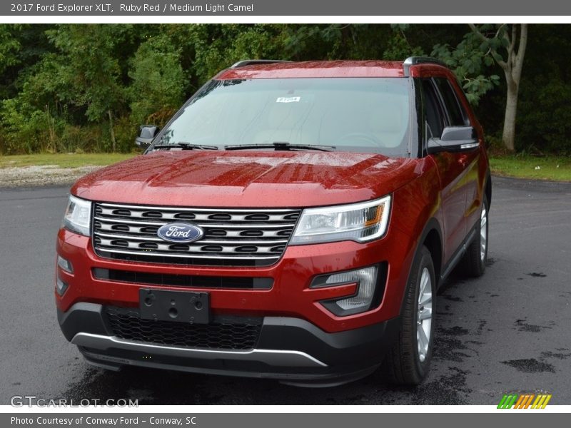 Ruby Red / Medium Light Camel 2017 Ford Explorer XLT