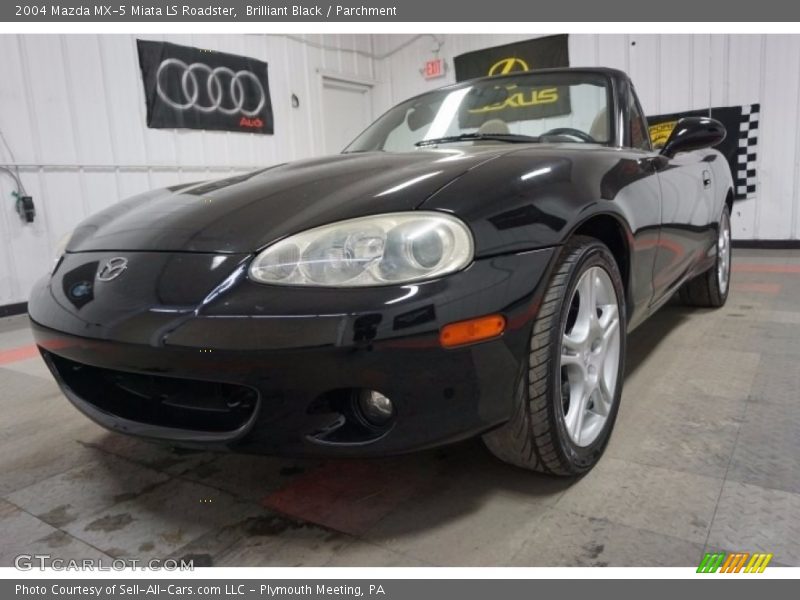 Brilliant Black / Parchment 2004 Mazda MX-5 Miata LS Roadster
