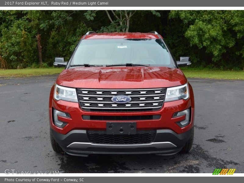 Ruby Red / Medium Light Camel 2017 Ford Explorer XLT